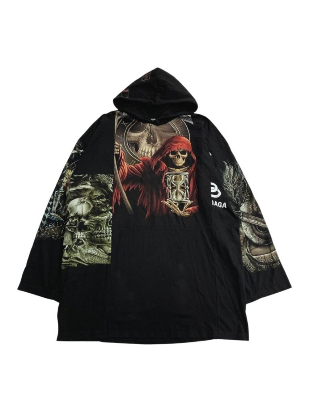 Balenciaga Limited Edition Reconstruction Hoodie Pullover Top 3 Black